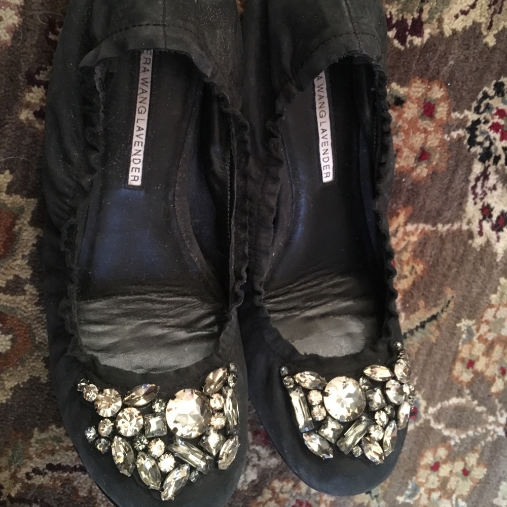 Vera Wang lavender label black flats size 7.5